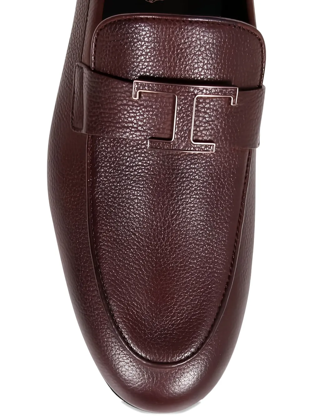 Tod's leather T-logo loafers Brown