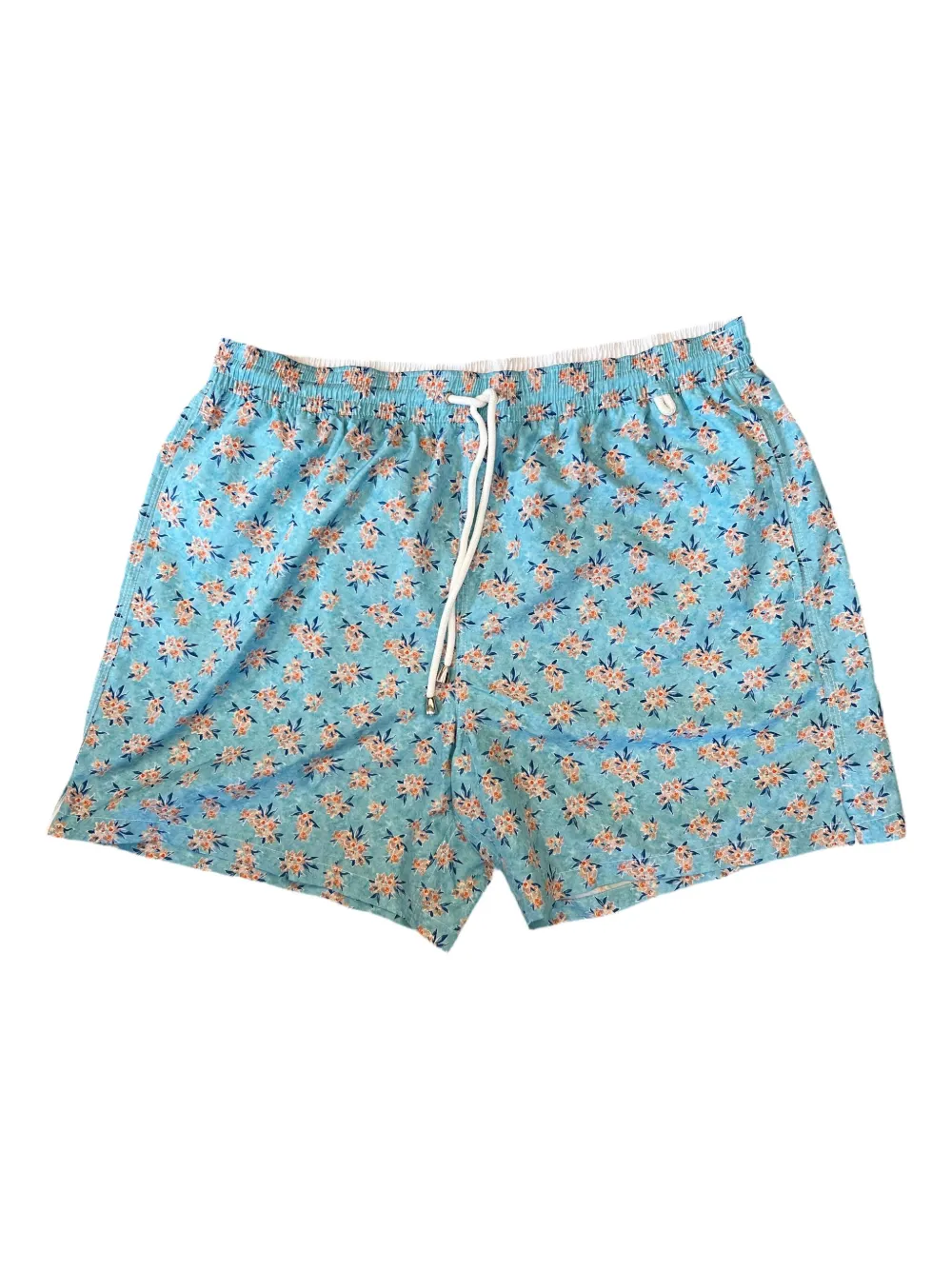 Isaia Zwembroek met bloemenprint Blauw