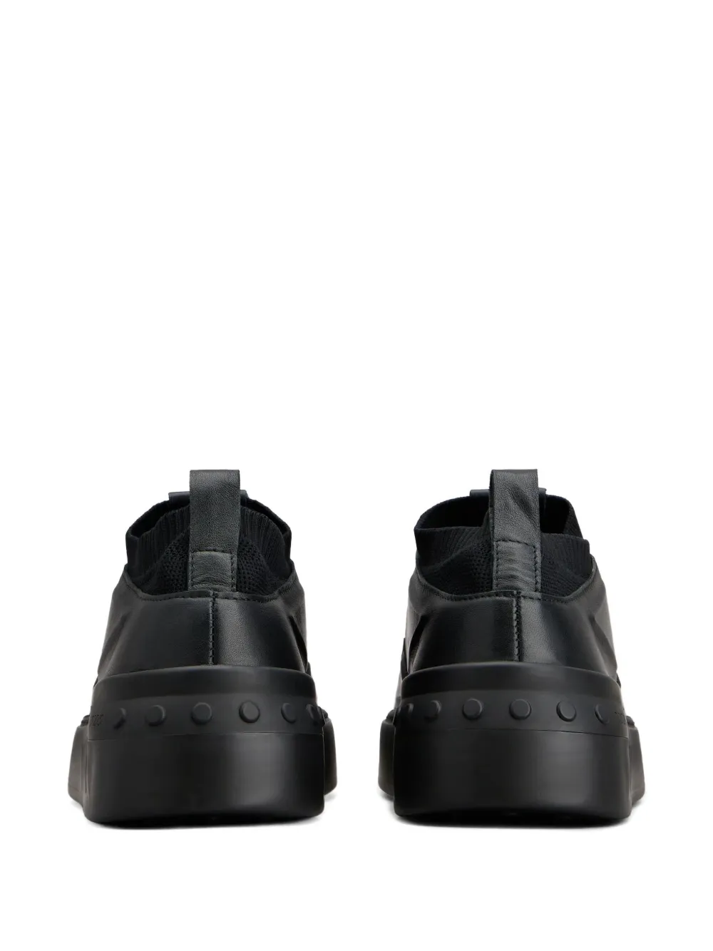 Tod's knitted-detail leather low-top sneakers Black