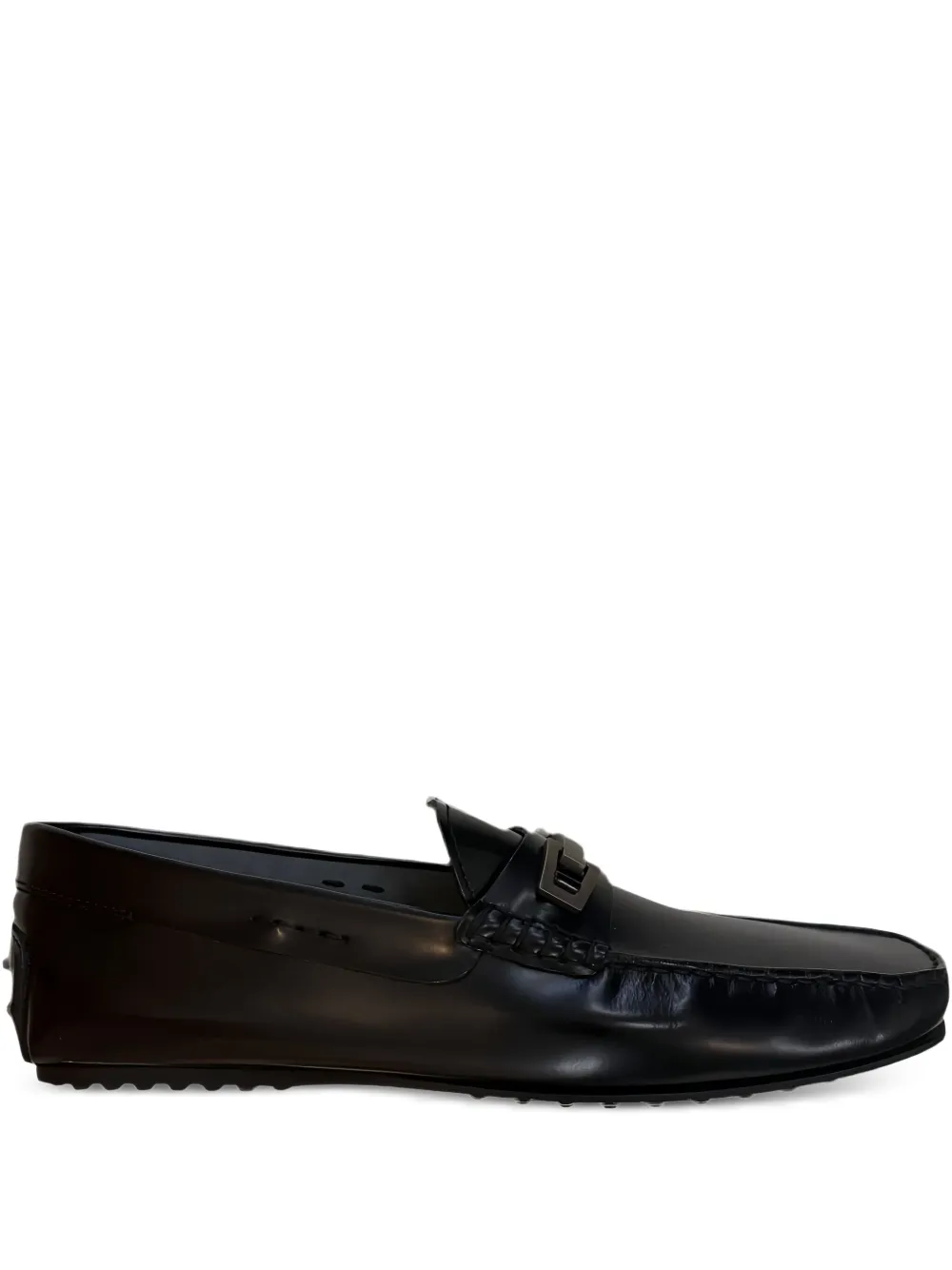 Tod's Leren loafers met gespdetail Zwart