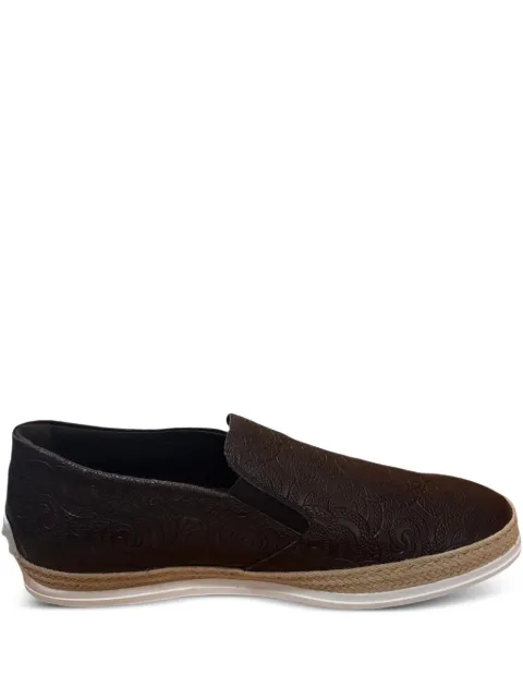 Tod's embossed-leather loafers