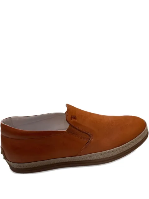 Tod's leather rope-trimmed loafers