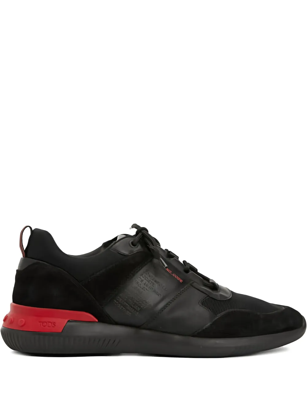 Tod's No_Code leren suède sneakers Zwart