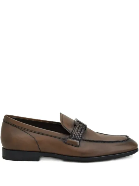 Tod's braided-buckle T-logo loafers