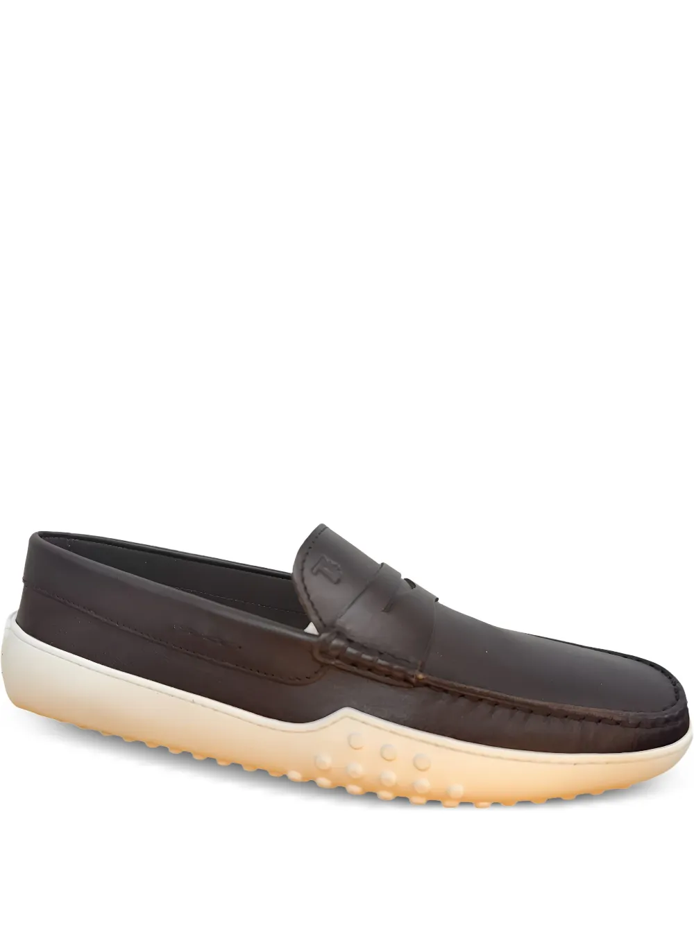 Tod's pebble-detail leather loafers Brown