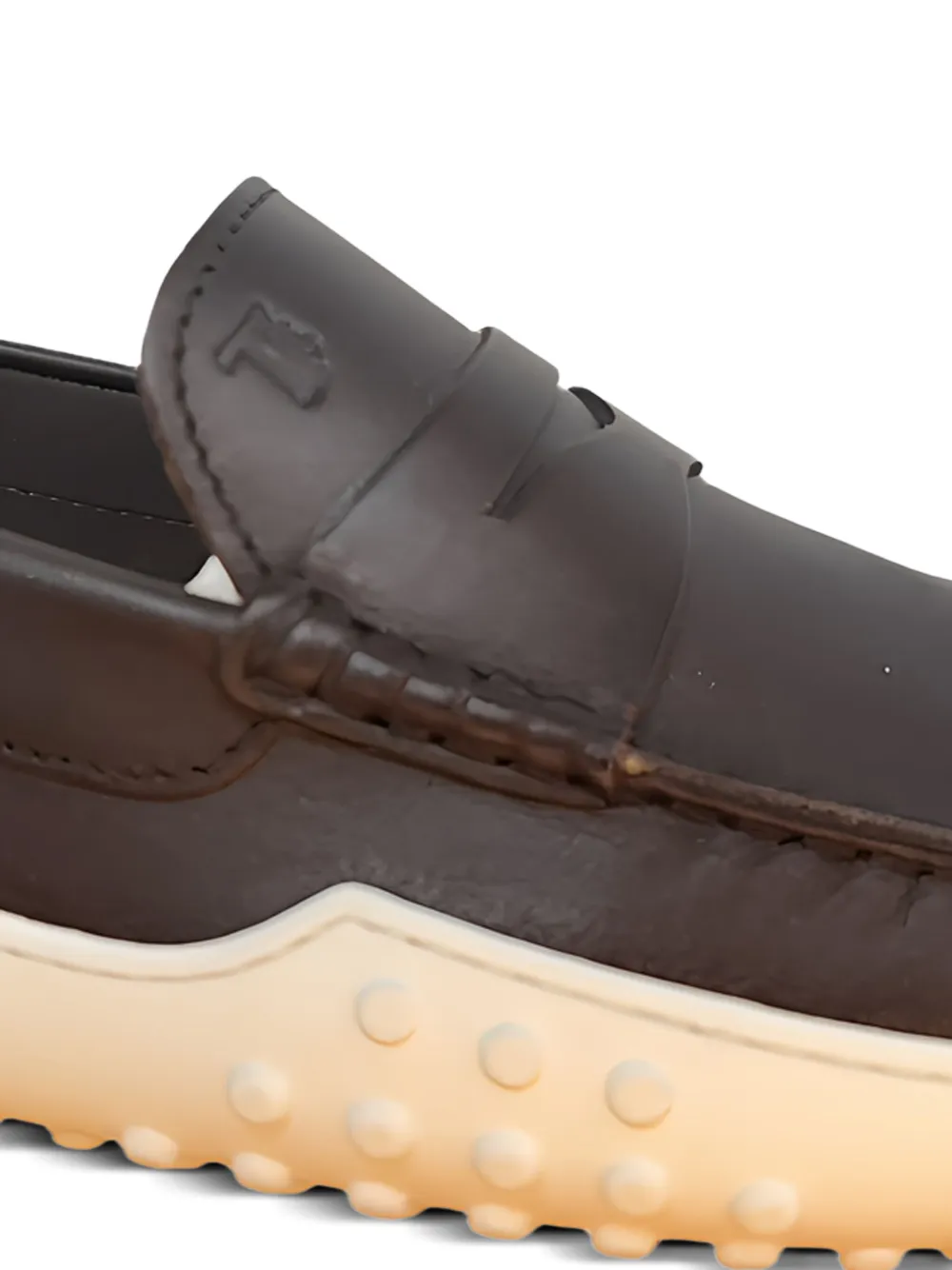 Tod's pebble-detail leather loafers Brown