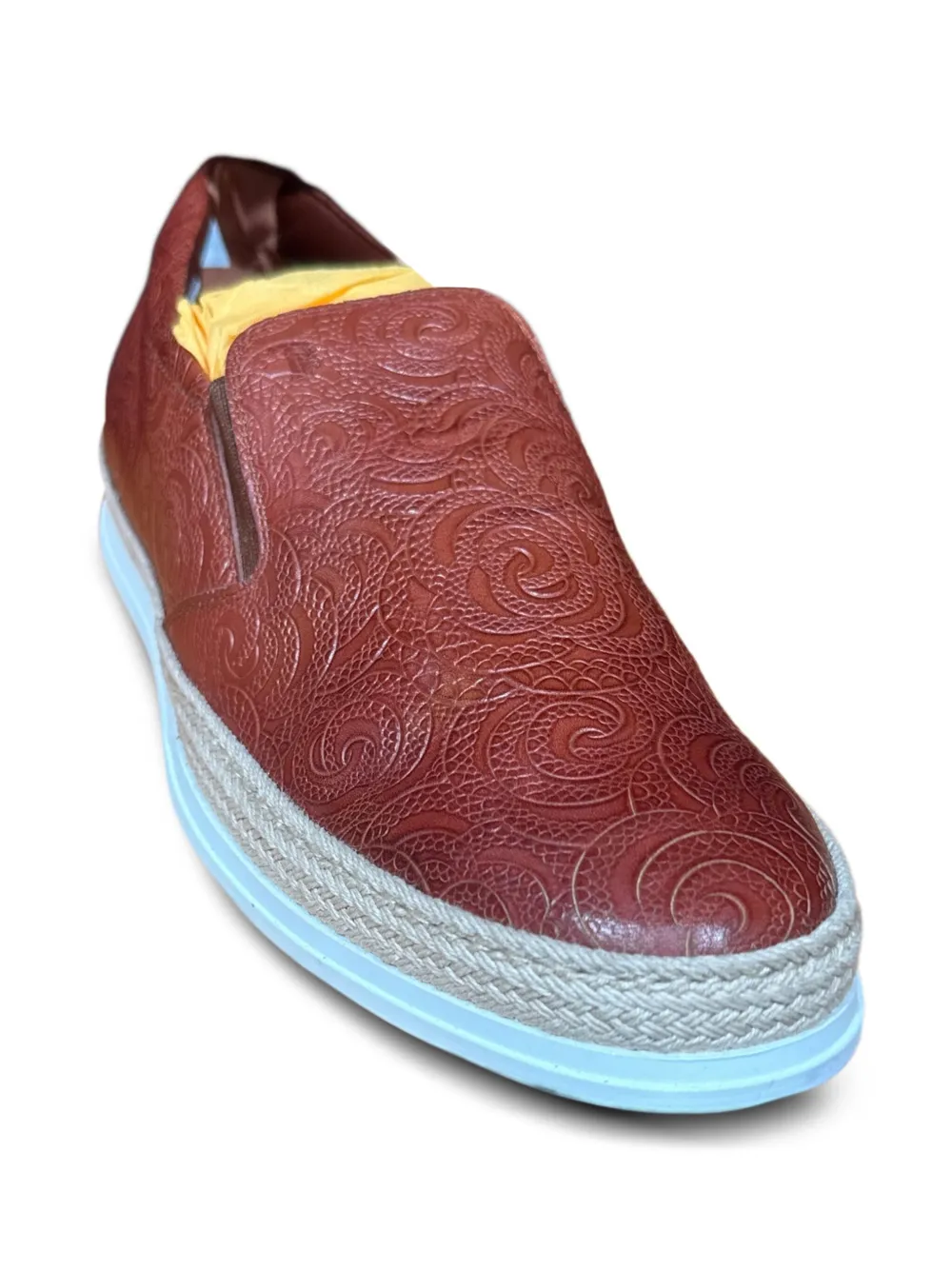 Tod's patterned leather loafers Red