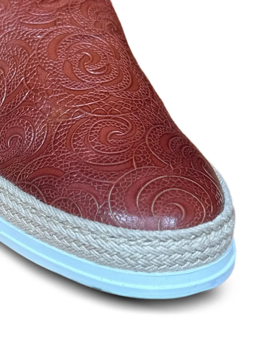 Tod's patterned leather loafers Red