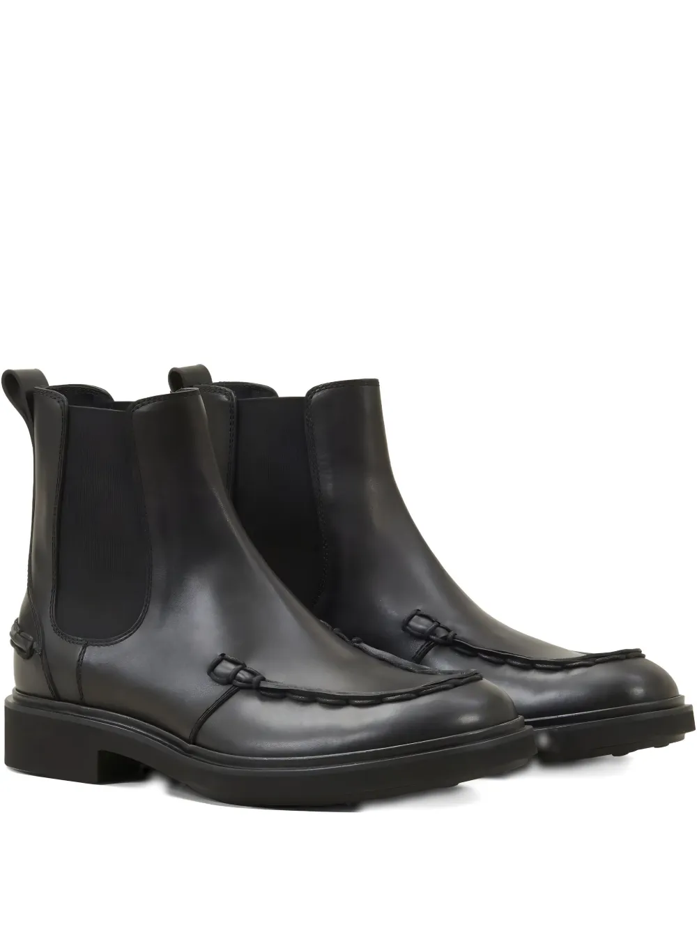 Tod's Elastic-panel Leather Boots In Black