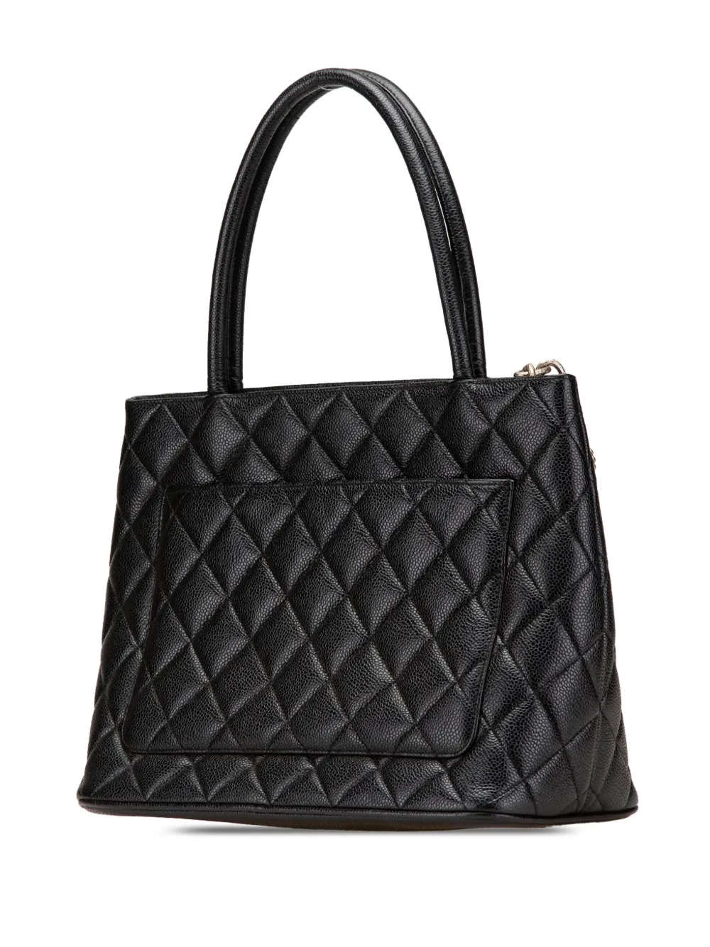 Pre-owned Chanel 2000-2002 Caviar Medallion Tote Bag In Black