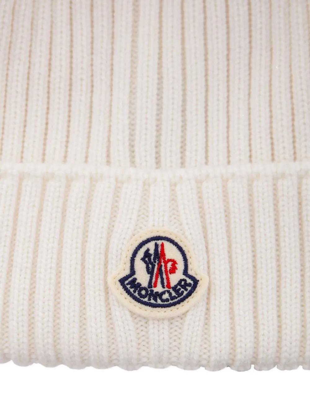 Moncler Enfant Ribgebreide muts Beige