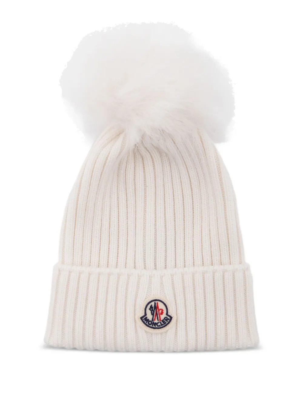 Moncler Enfant Ribgebreide muts Beige