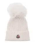 Moncler Enfant ribbed knit beanie - Neutrals