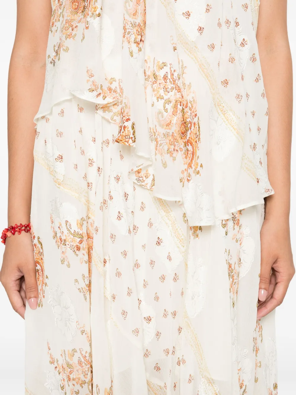 Ulla Johnson floral-print layered dress Beige