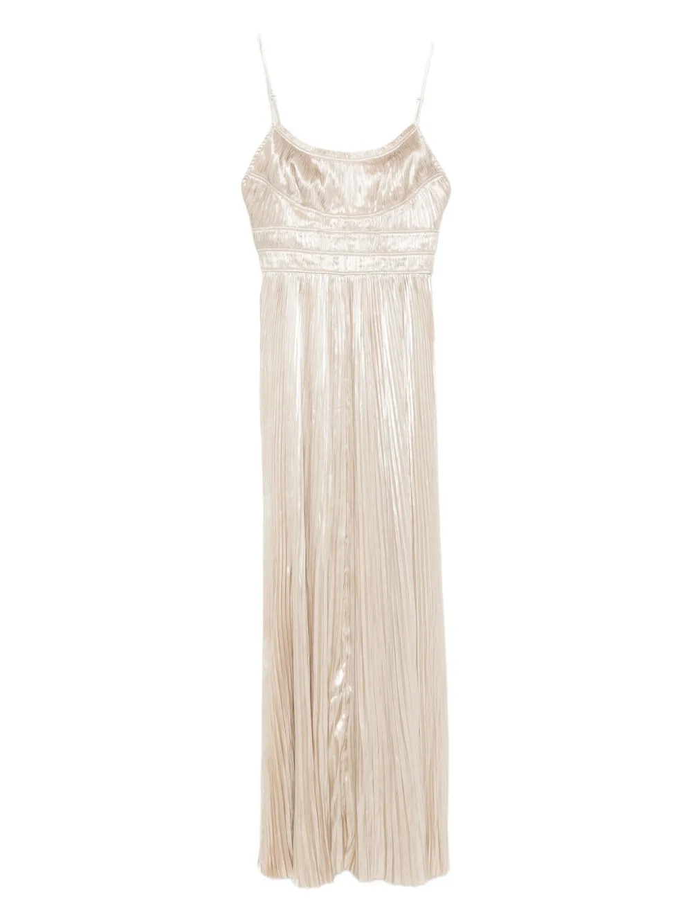 Ulla Johnson pleated spaghetti-strap dress Beige