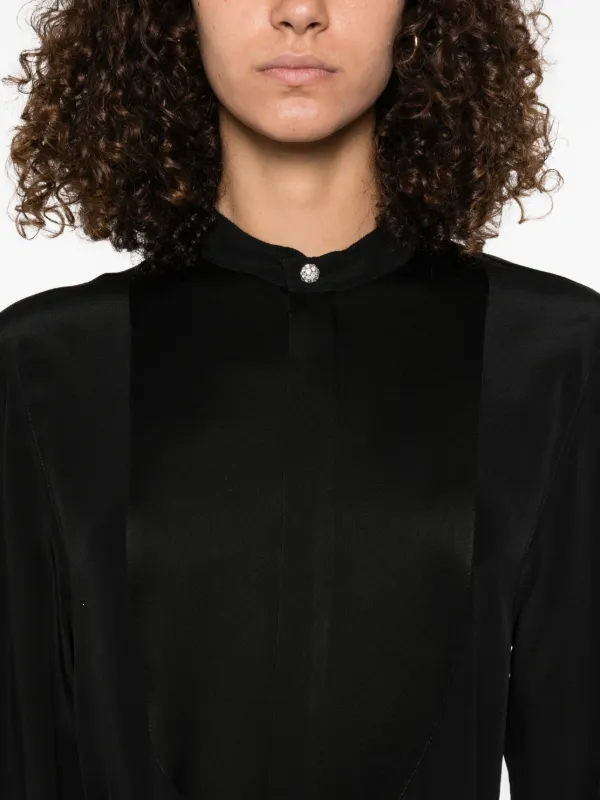 Victoria Beckham Long Sleeve Shirt | Black | FARFETCH OM