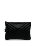 CHANEL Pre-Owned 2019 Large Diagonal Chevron Calfskin Tassel O Case clutch bag - Black