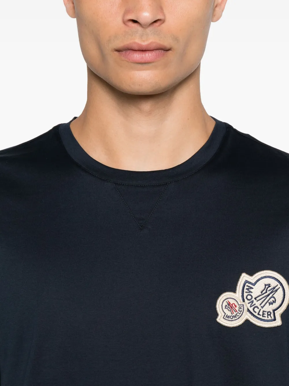 Moncler T-shirt met logopatch Blauw