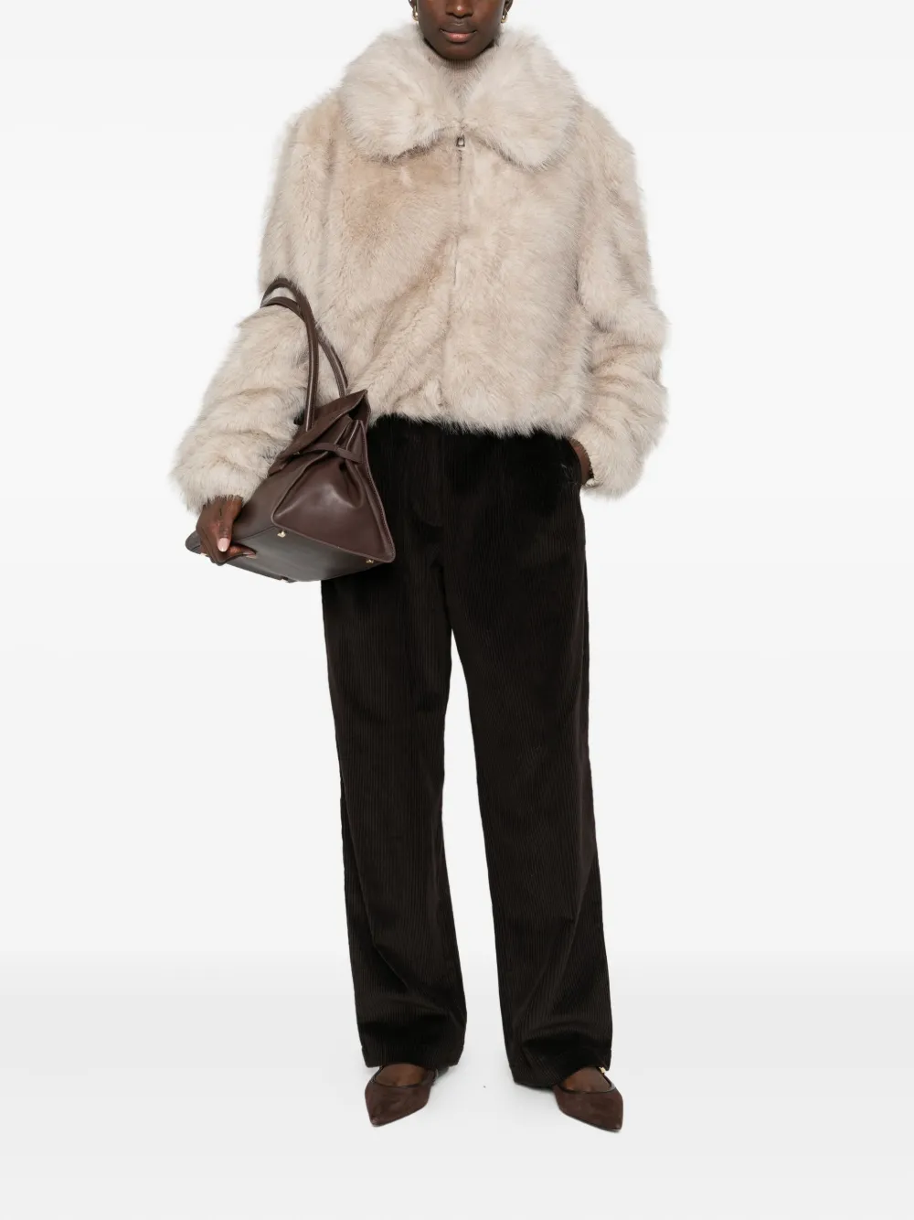 The Frankie Shop Hope Mantel Aus Faux Fur In Neutral