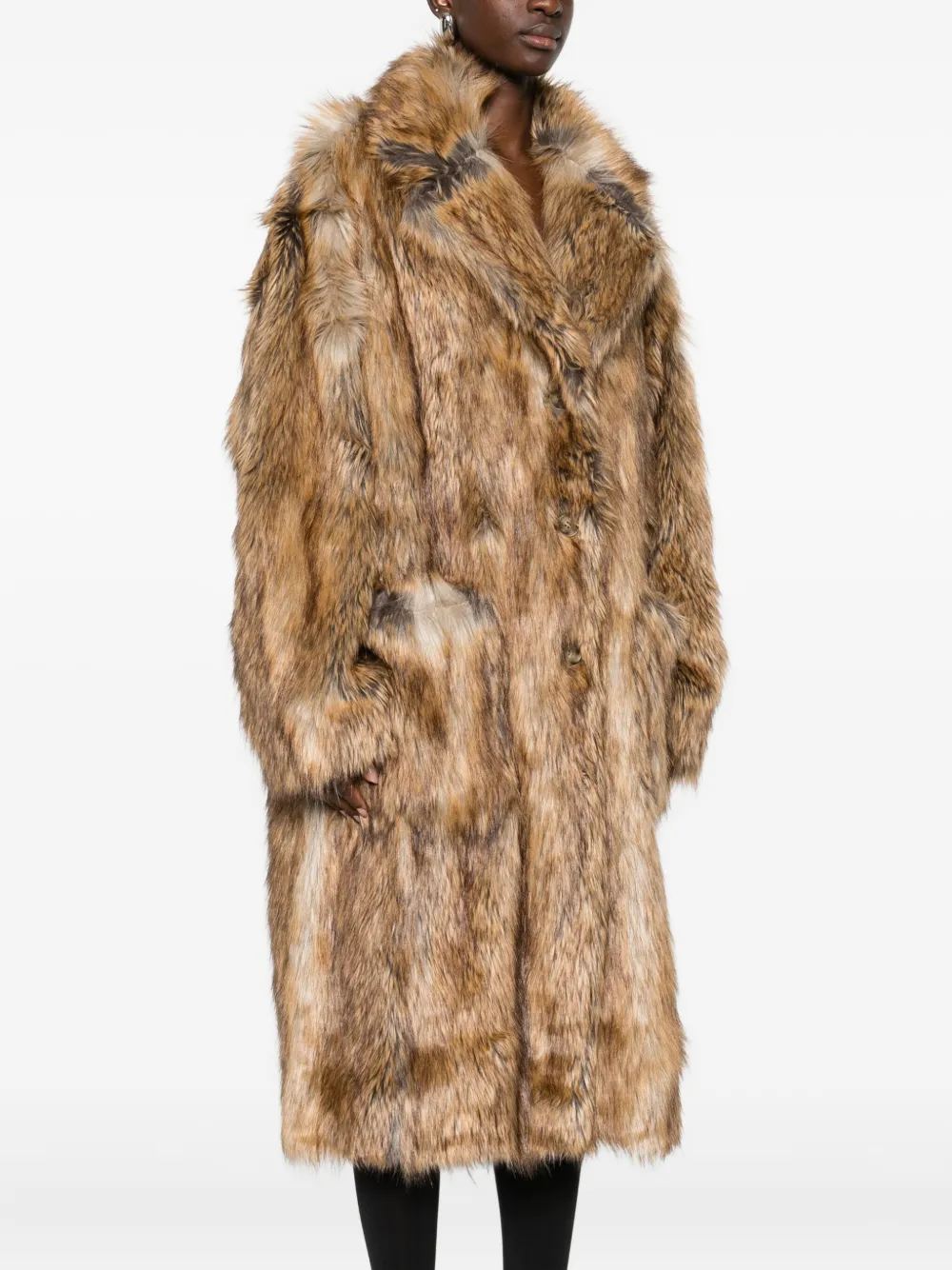 The Frankie Shop Rella jas van imitatiebont Bruin