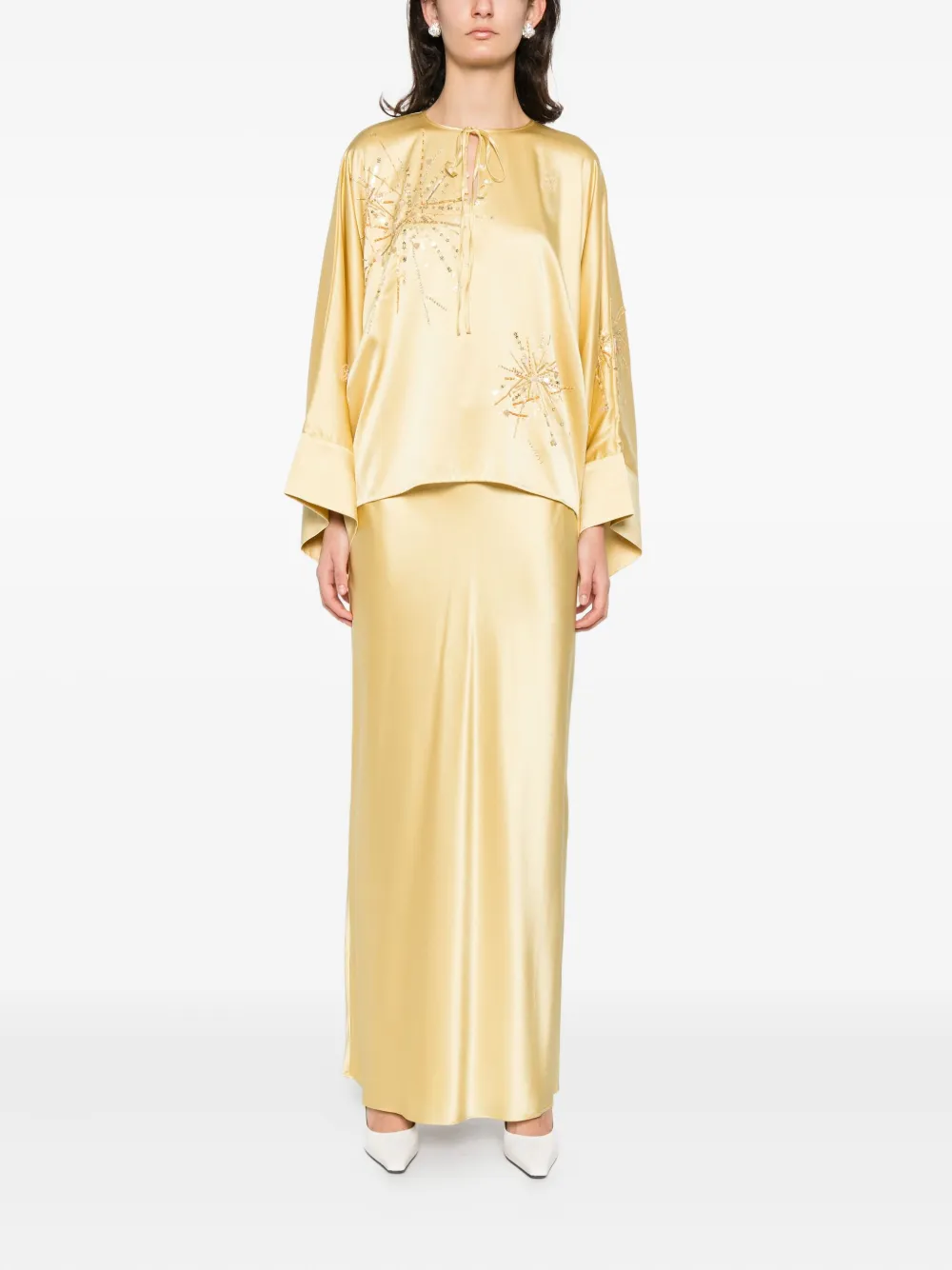 Bernadette Naomi blouse verfraaid met pailletten - Geel