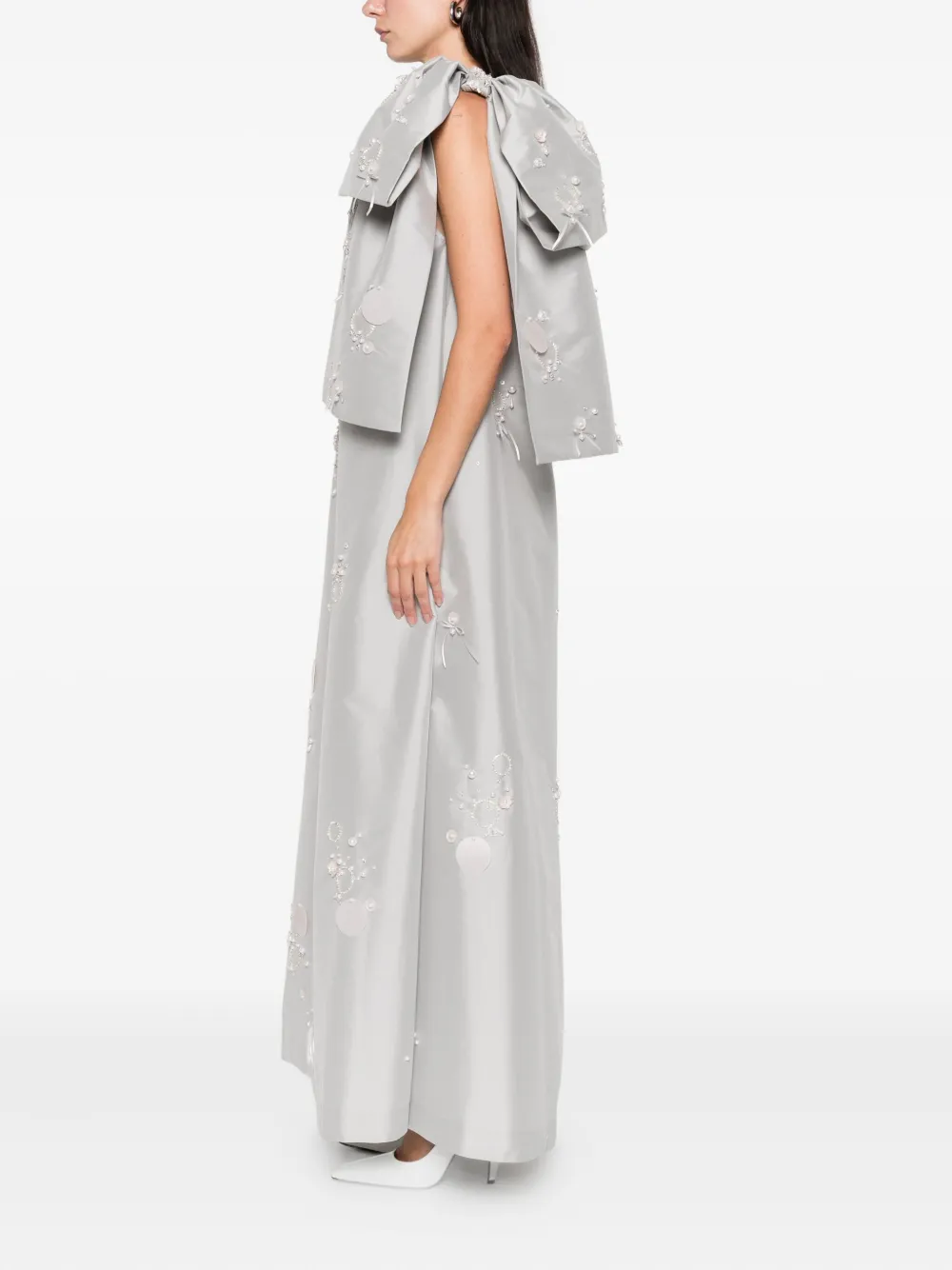Bernadette Winnie maxi-jurk met borduurwerk Grijs