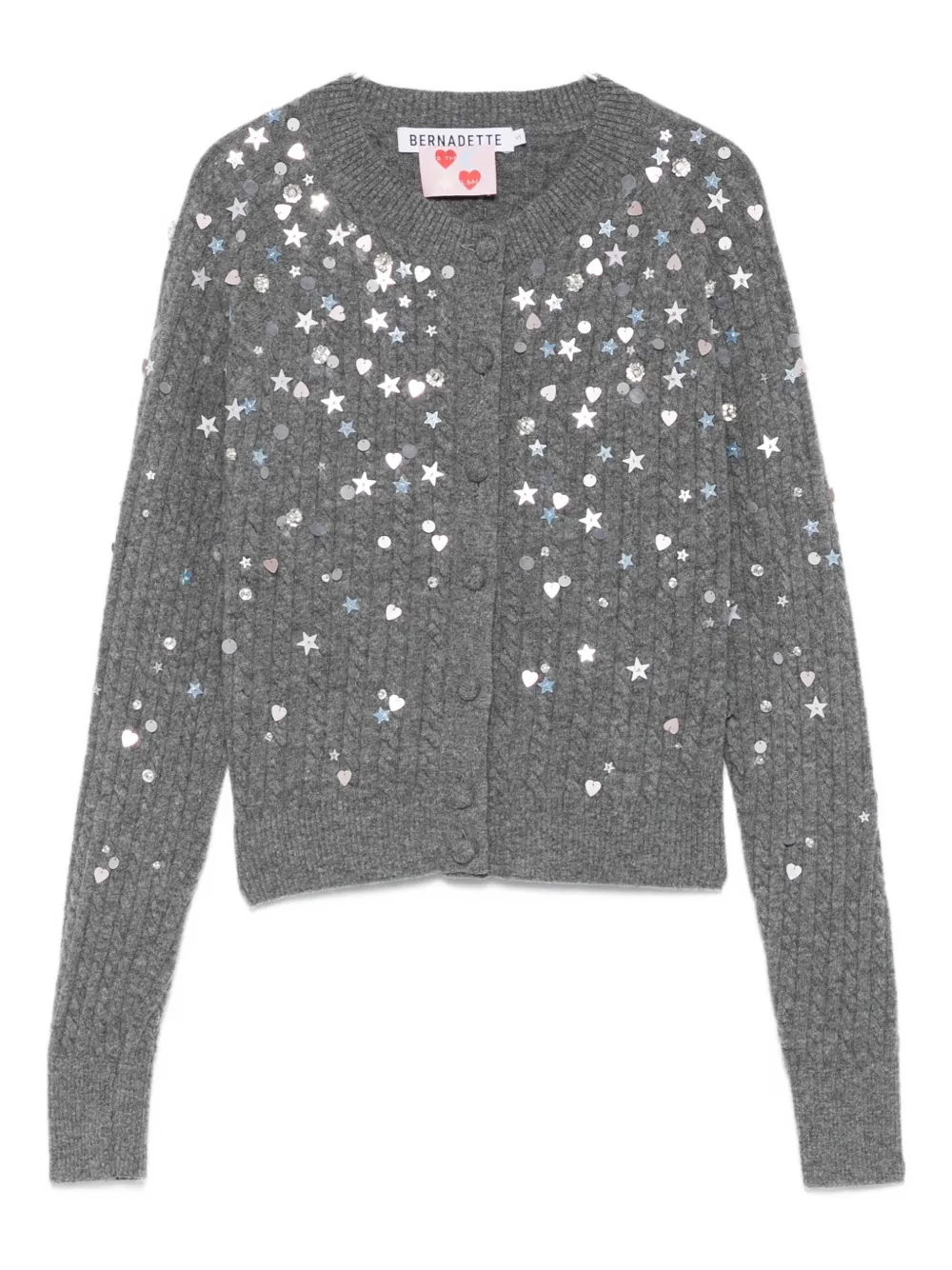 Bernadette Cable-knit Cardigan In Gray