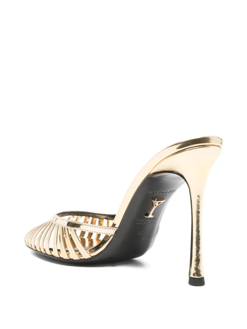 Retroféte 105mm Allistair Metallic-effect Mules In Blue