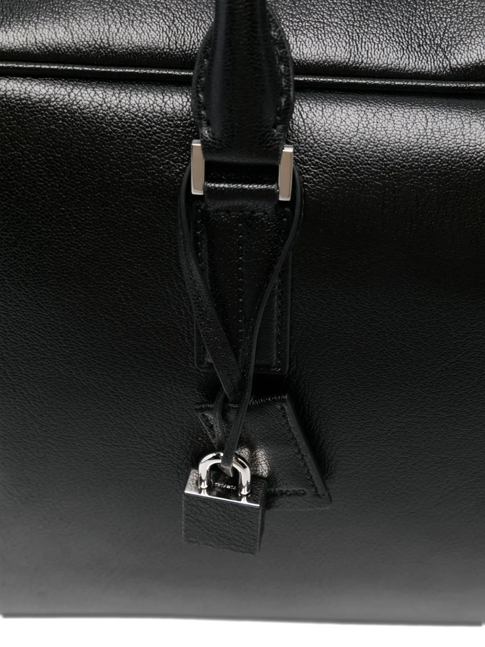 TOM FORD Leren reistas met slot Zwart