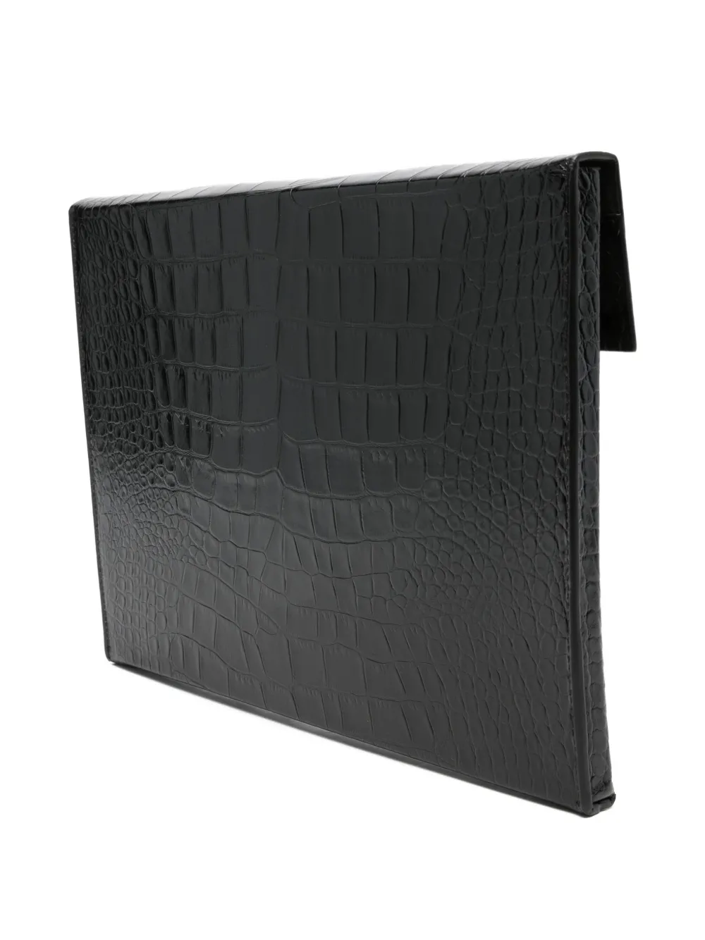 TOM FORD crocodile-pattern flap portfolio - Zwart