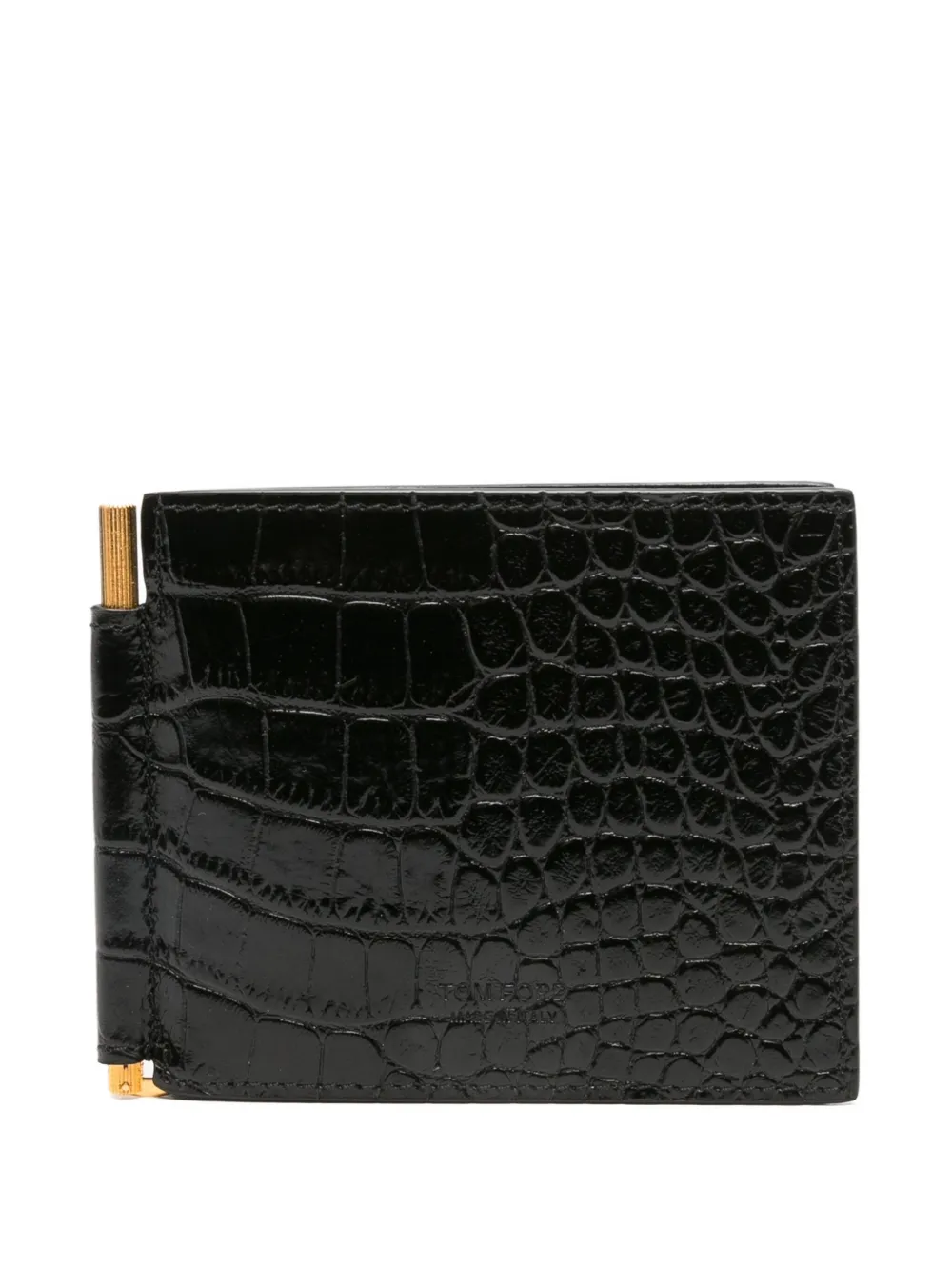 TOM FORD crocodile-print money clip wallet | Black | Image 1