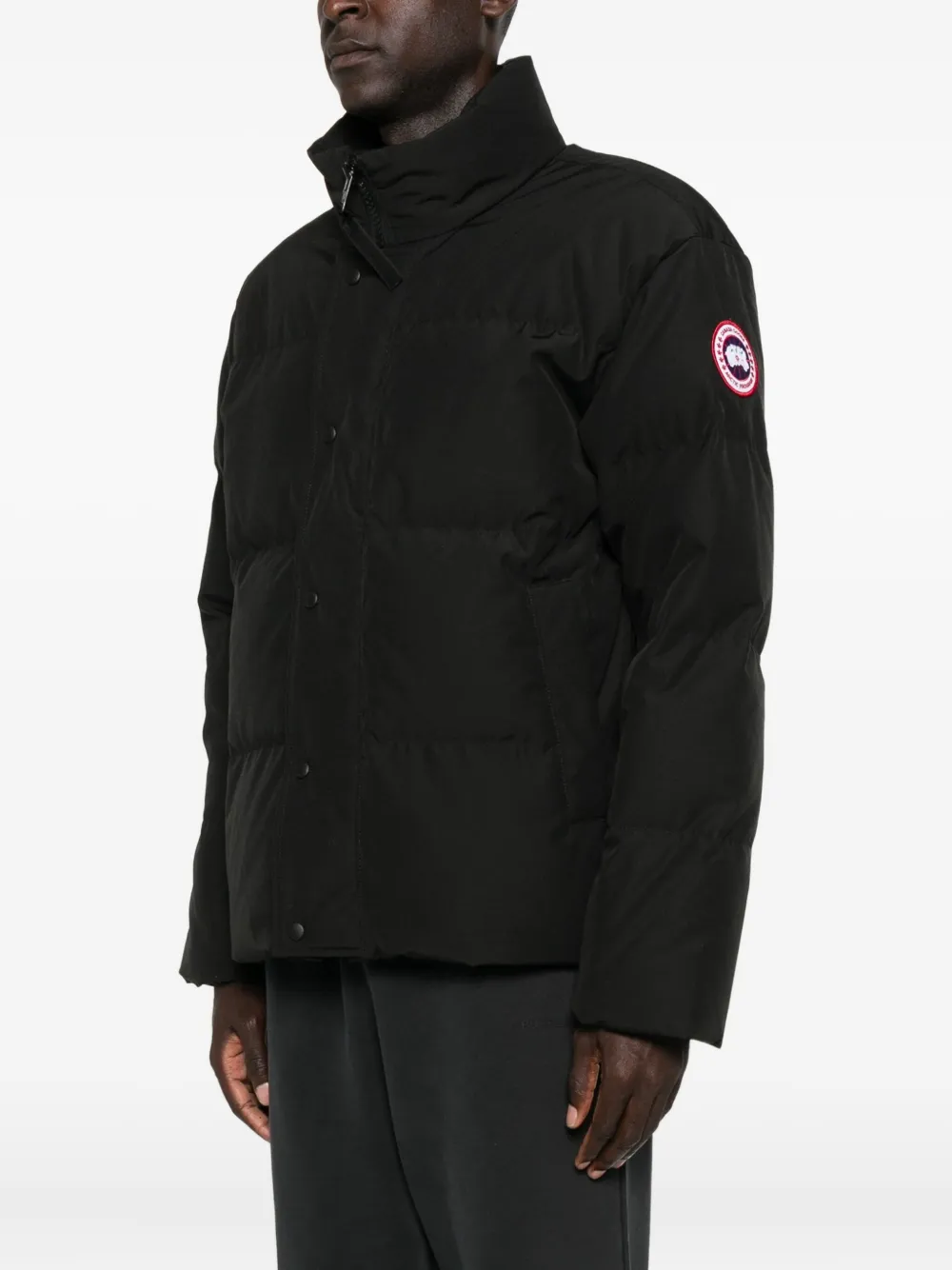 Canada Goose Bayview Logo Patch Down Jacket In Black