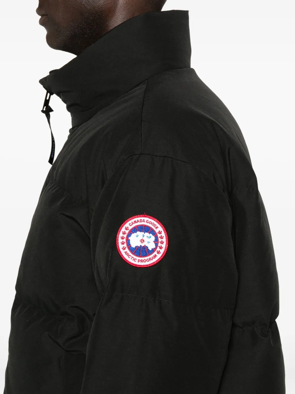 Canada Goose Bayview Logo Patch Down Jacket In Black