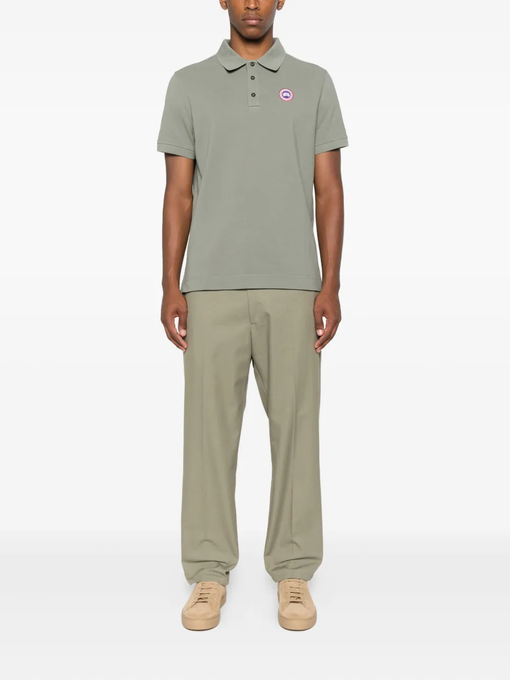 Canada Goose Beckley logo-patch polo shirt Groen