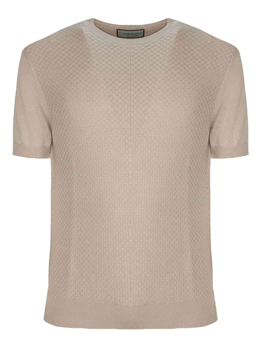 Canali T-shirt met ronde hals Beige