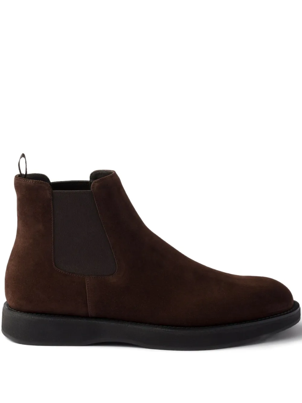 Prada Elasticated-panel Chelsea Boots In Brown