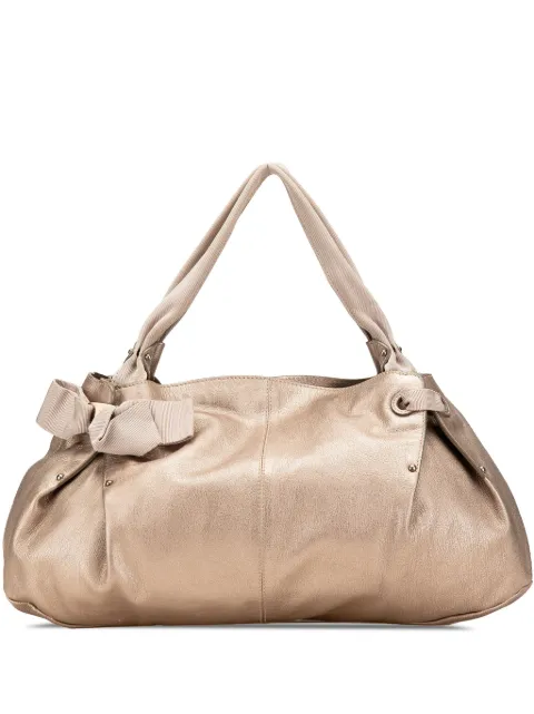Ferragamo Pre-Owned 2021 Metallic Leather Bow hobo bag