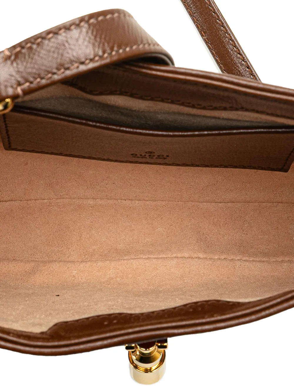Pre-owned Gucci 2016-2024 Mini Gg Supreme Jackie 1961 Crossbody Bag In Brown