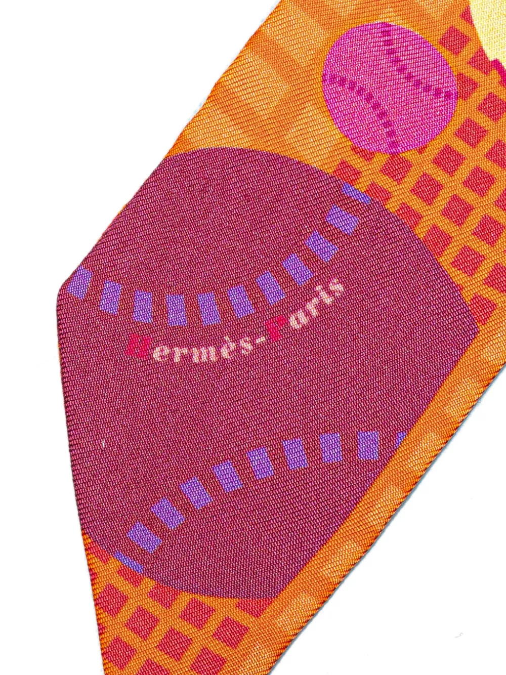 Pre-owned Hermes 20th Century Balles De Tennis Silk Twilly Scarf Scarves