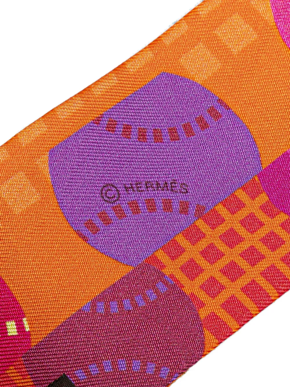 Pre-owned Hermes 20th Century Balles De Tennis Silk Twilly Scarf Scarves