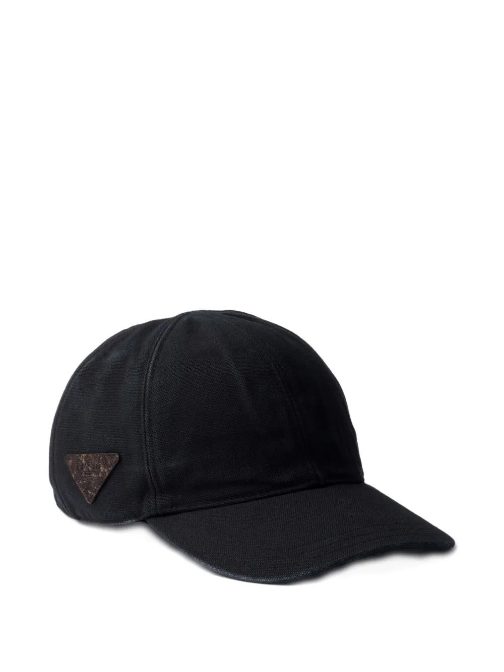 Prada Triangle-logo Baseball Cap In Black