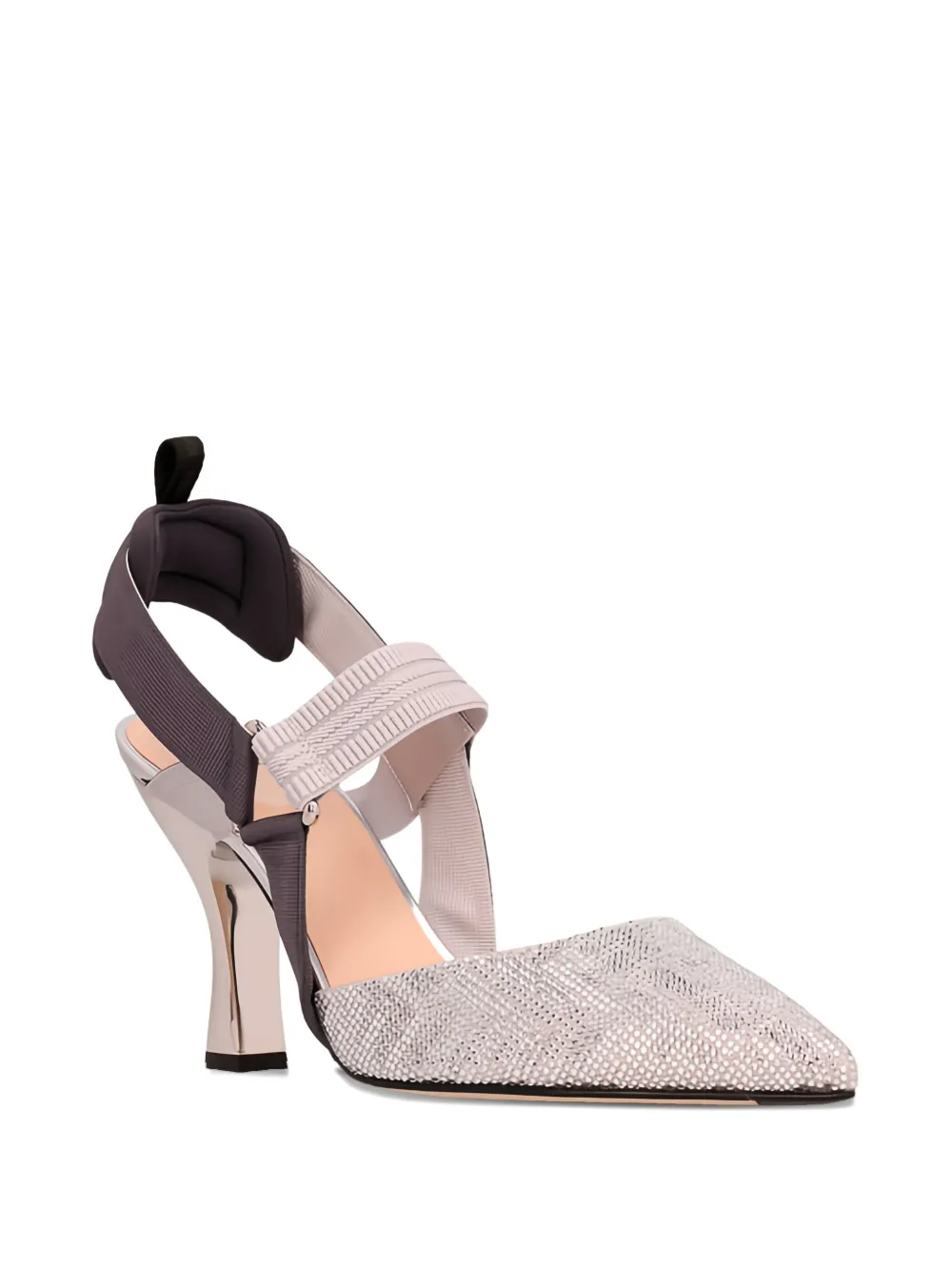 FENDI 85mm Colibrì strass heeled sandals Grijs