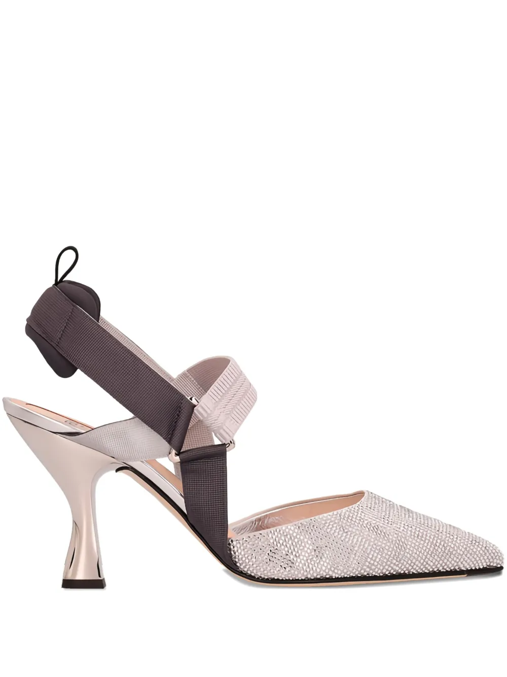 FENDI 85mm Colibrì strass heeled sandals Grijs
