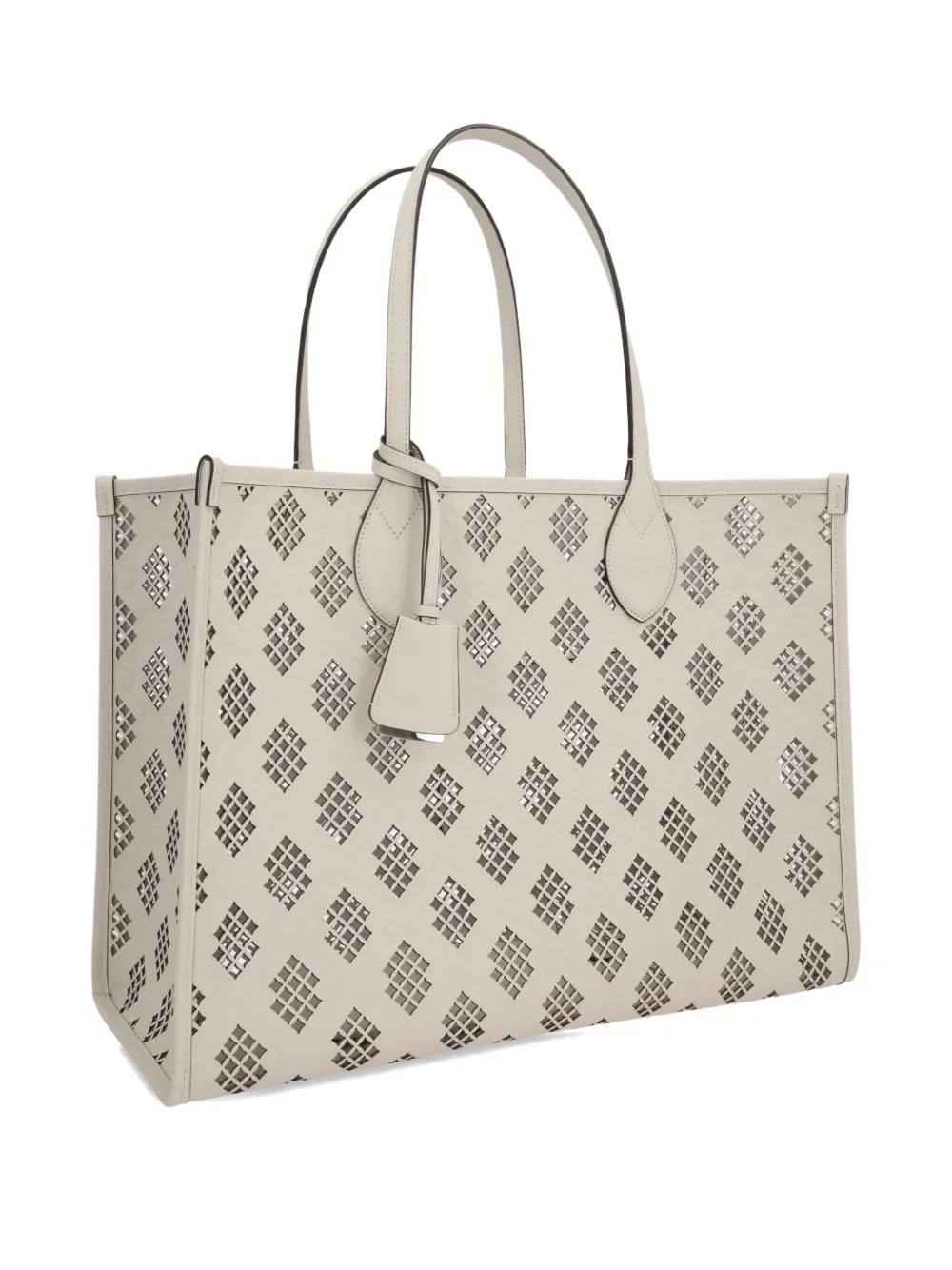 Gucci laser-cut leather tote bag Wit