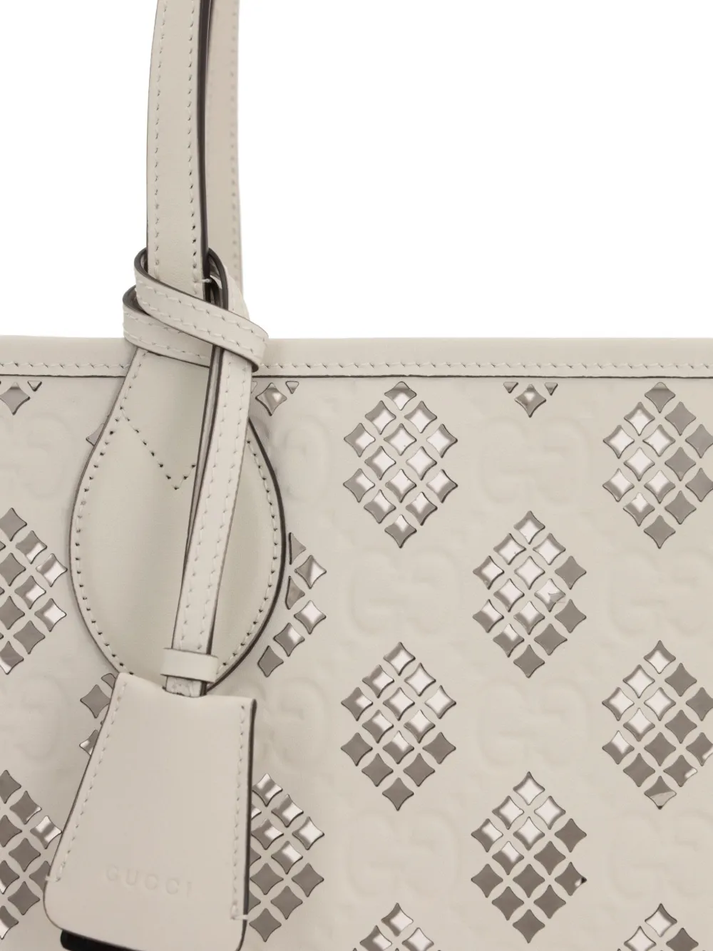 Gucci laser-cut leather tote bag Wit