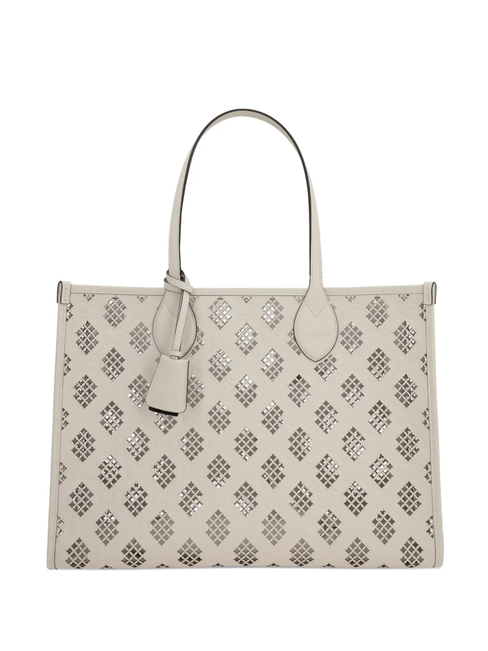Gucci laser-cut leather tote bag Wit