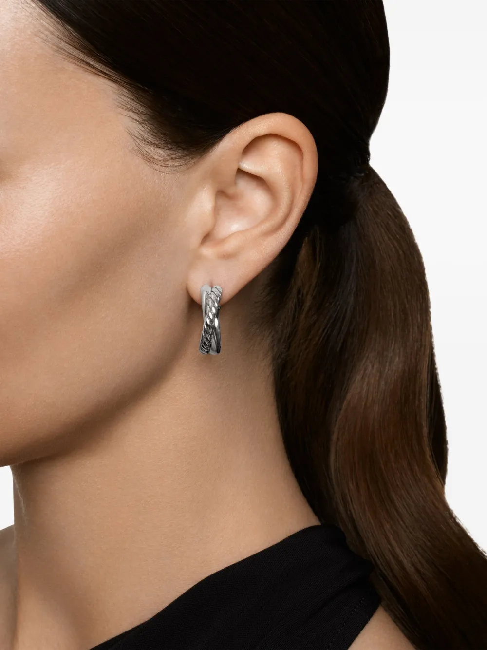 David Yurman sterling silver Cable Hoop earrings | Image 2