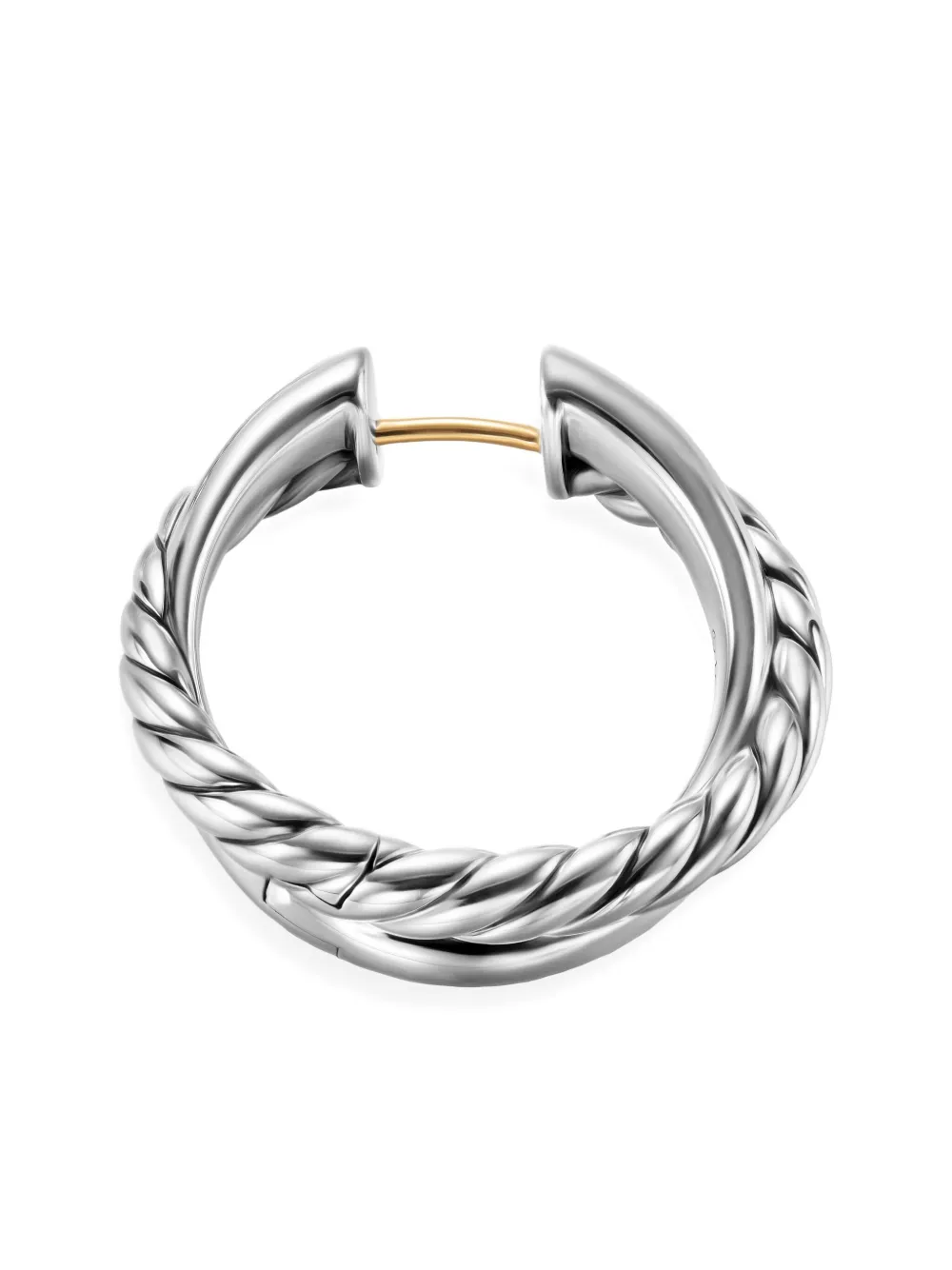 David Yurman Sterling Silver Cable Hoop Earrings In Metallic