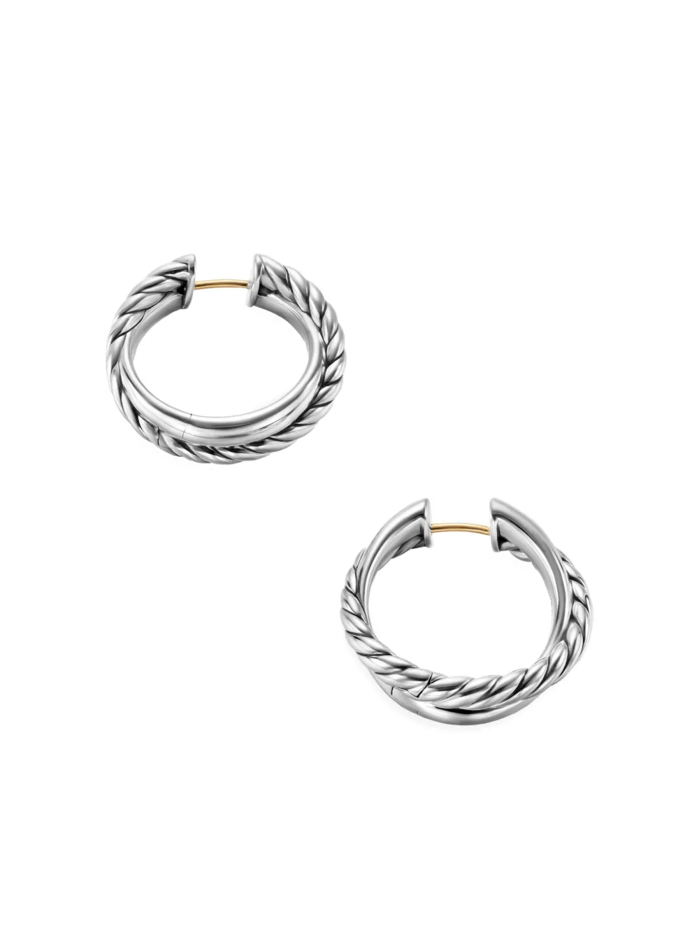 David Yurman Sterling Silver Cable Hoop Earrings In Metallic