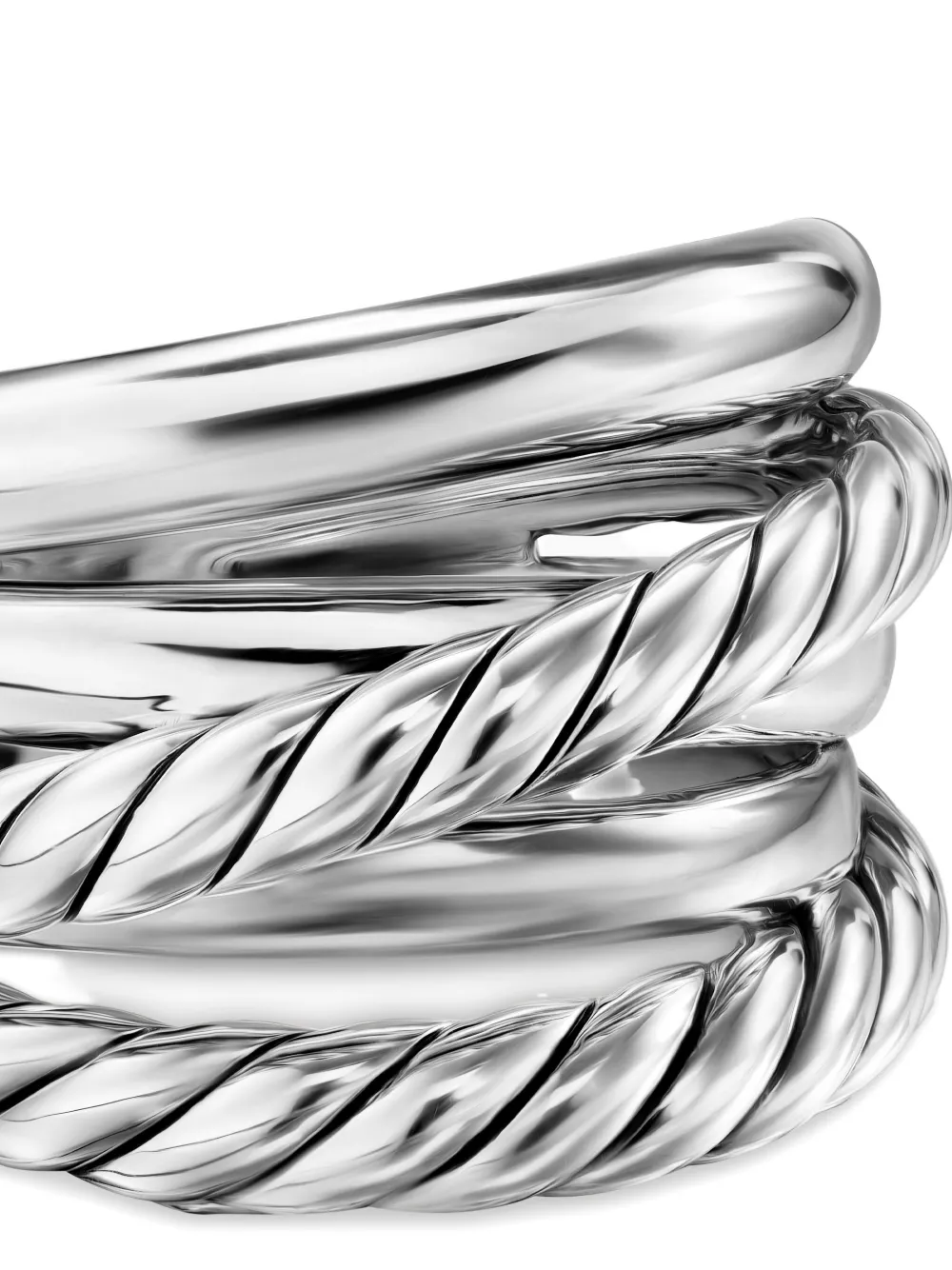 Sterling Silver Five Row Cable Ring